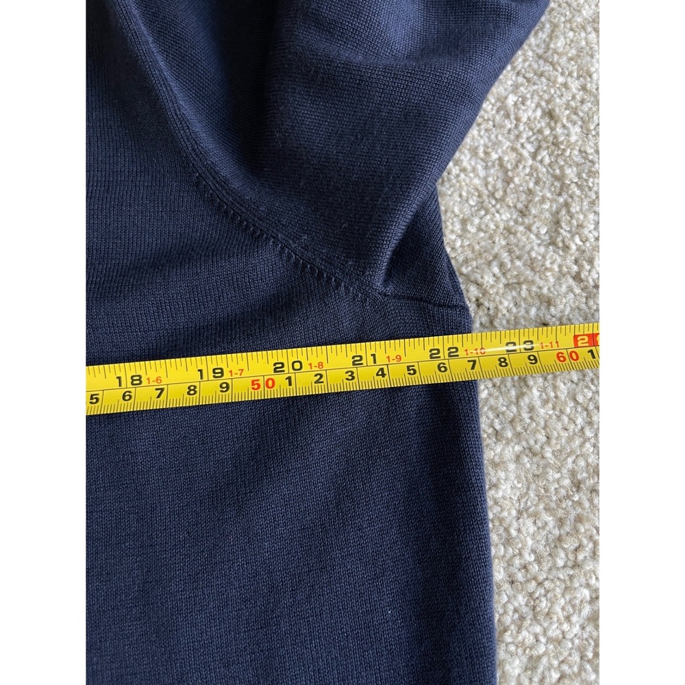 Lands End Navy Supima Cotton Golden Retriever Reindeer Antler Sweater XL Tall 18 - Picture 8 of 9